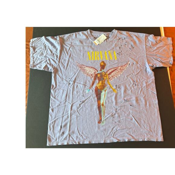 NWT Pacsun Nirvana Angel Purple Tee - Picture 1 of 6